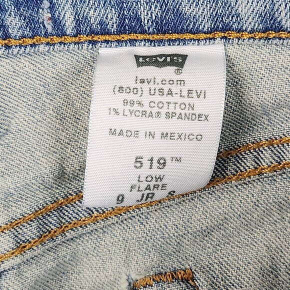 Levi's 519 Jeans Women's 9 JR S Low Flare Light Wash Blue Denim Pants Y2K - Picture 7 of 10